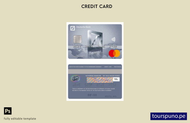 lista para imprimir la plantilla de mastercard de viaje del Deutsche Bank de Ale